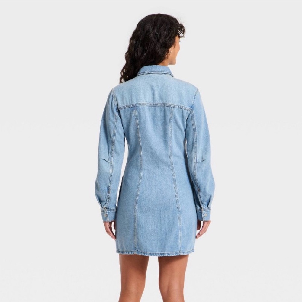 Universal Thread Long Sleeve Mini Denim Shirtdres… - image 3